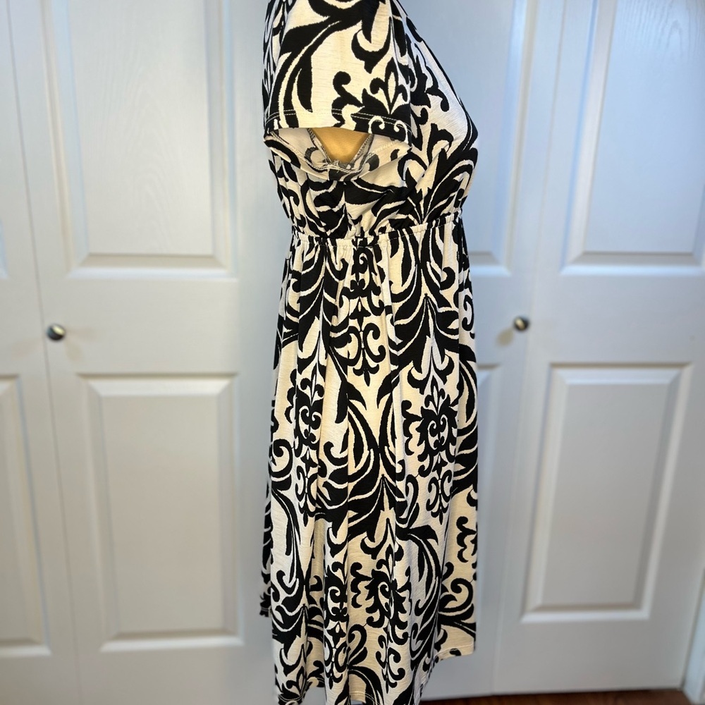 R Rouge Black and Cream V neck Dress - Picture 4 of 14